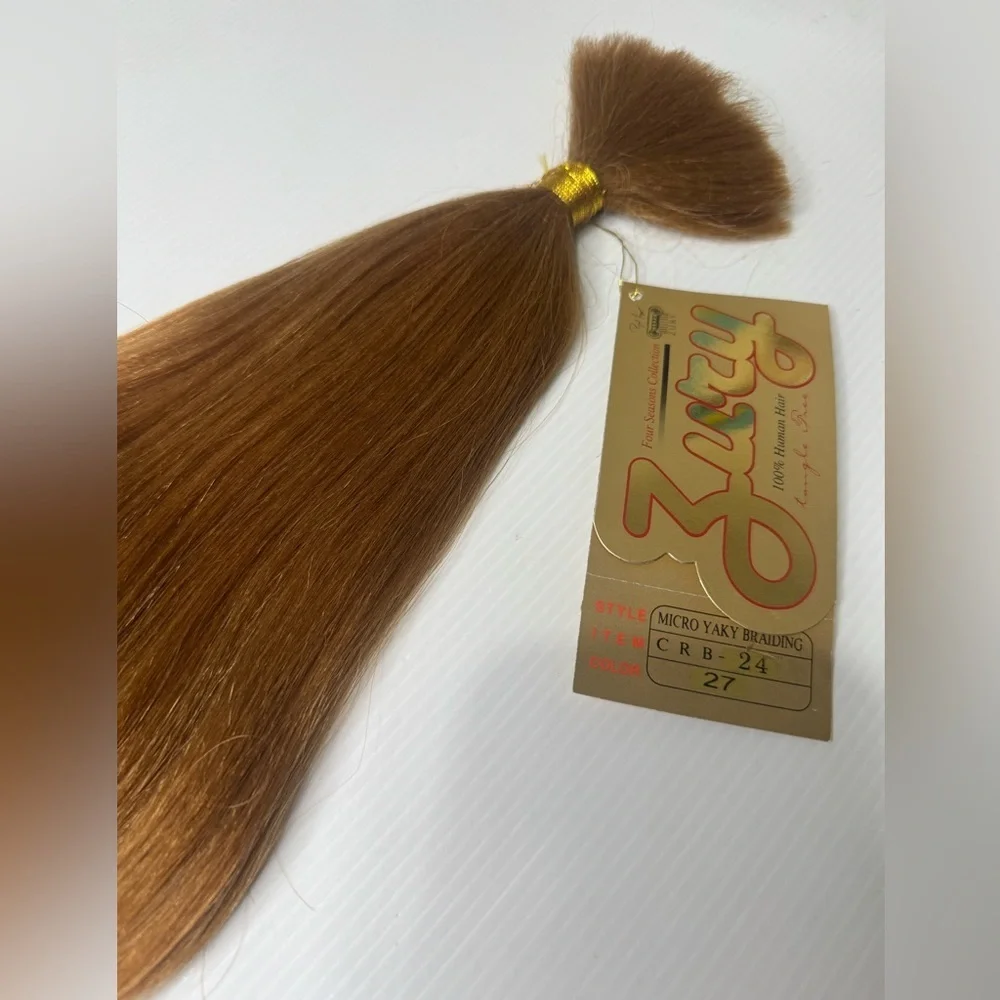 Zury 100% Human Hair Micro Yaky Braiding Hair 24” Color 27 CRB-24